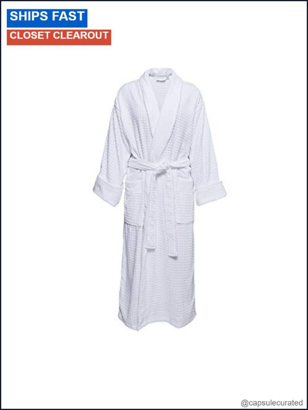 Unisex 100% Cotton Terry Velour Spa Robe Shawl Collar Jacquard